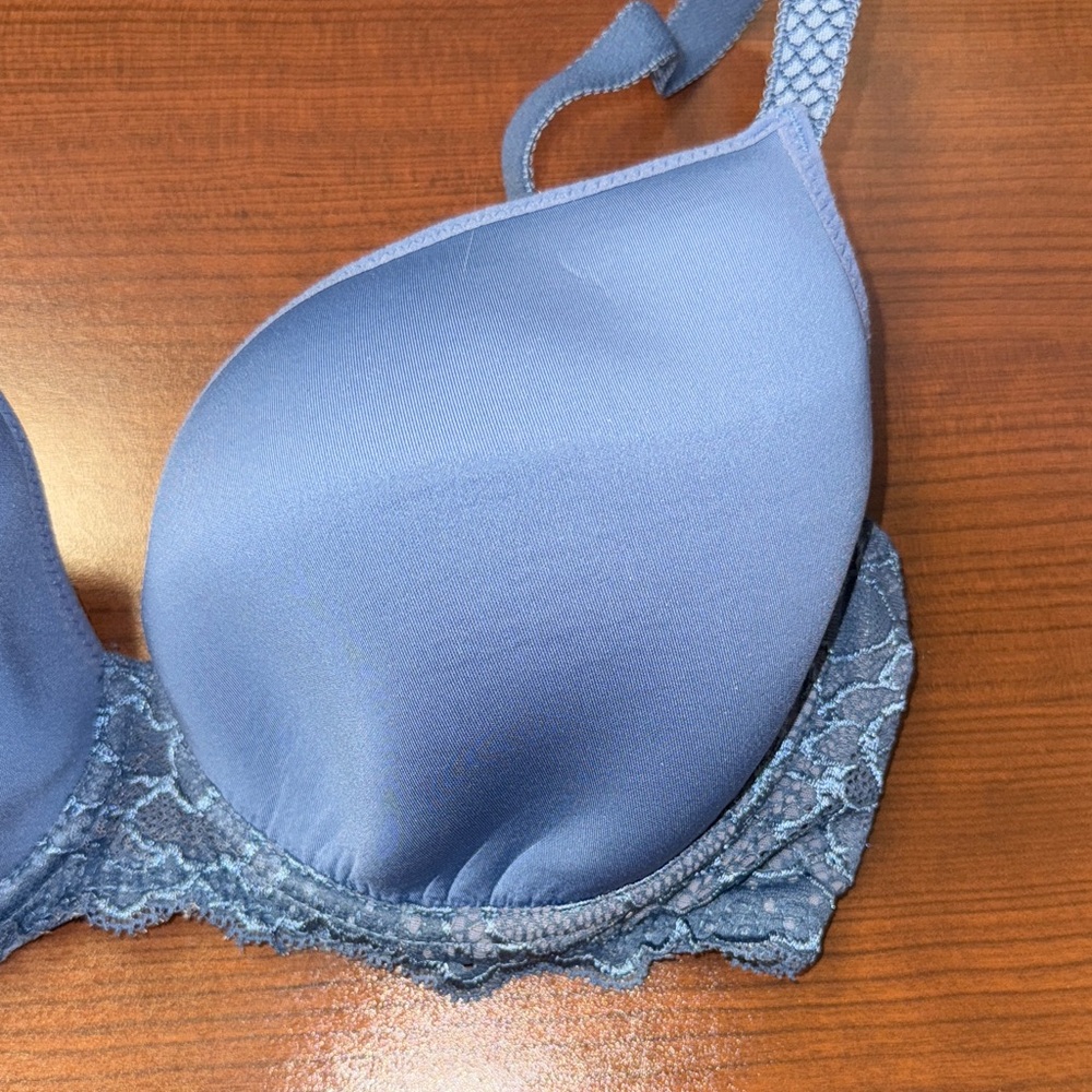 Simone Pérèle Caresse Spacer Foam 3D Plunge Underwire T shirt Bra 34D Dusk Blue - Picture 8 of 9